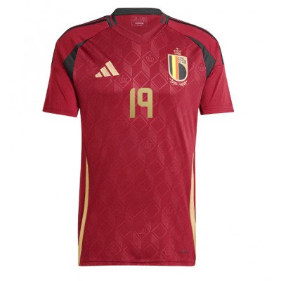 Moški Nogometni dresi Belgija Johan Bakayoko #19 Domači EP 2024 Kratek Rokav Moški Nogometni dresi Belgija Johan Bakayoko #19 Domači EP 2024 Kratek Rokav